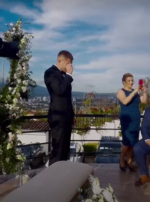 Fernán Faerrón en su boda con Laura Ortega