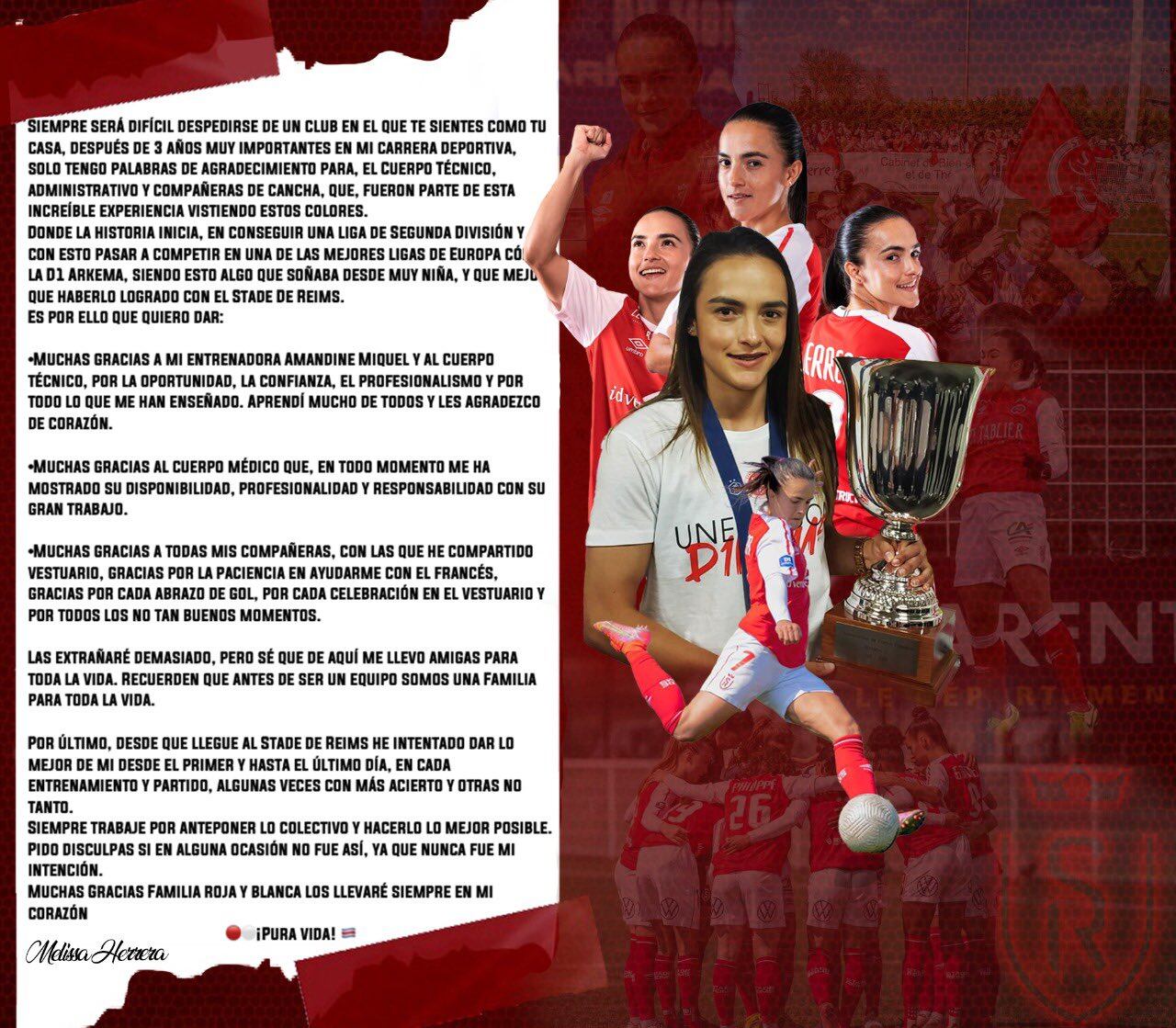 Con esta carta se despidió la delantera del club francés. Twitter.