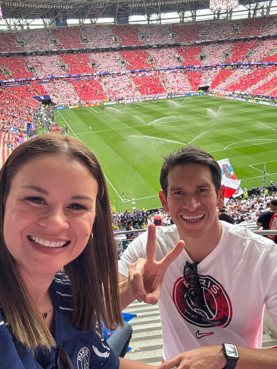 Daniel y su esposa Katherine en la final ante el Arsenal