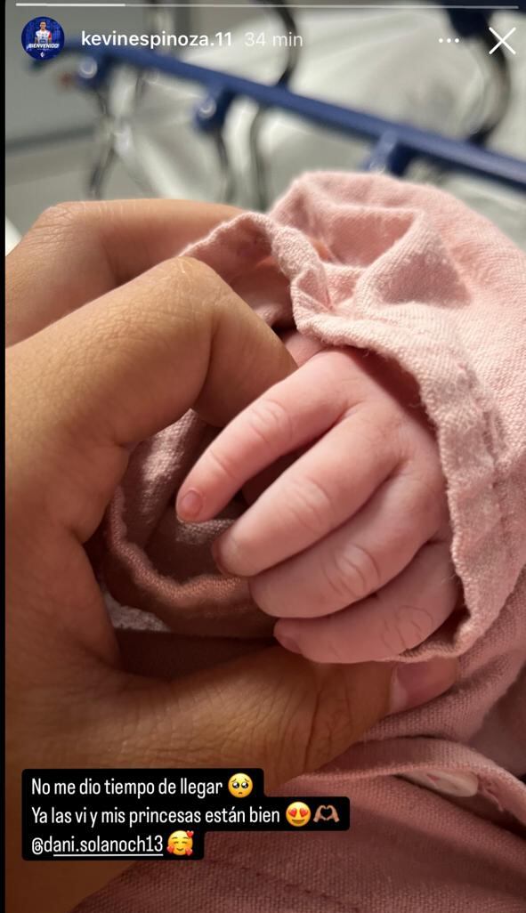 Kevin Espinoza, jugador del Cartaginés se perdió el nacimiento de su segunda hija. Instagram Kevin Espinoza.