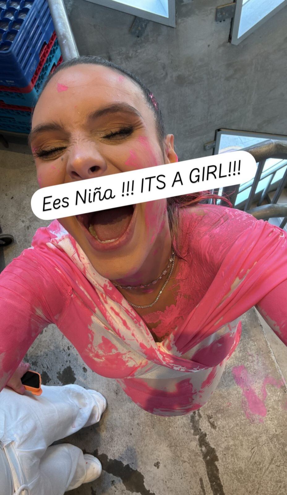 La influencer Lele Pons, compartió esta imagen con sus seguidores al descubrir que su bebé es una niña.