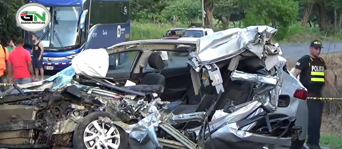 Un hombre murió y otro resultó herido de gravedad producto del choque. Foto Guana Noticias.
