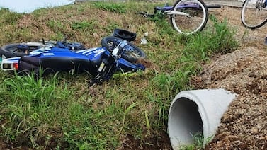 Tremendo impacto entre bicicleta y moto provoca la muerte de un ciclista en Sarapiquí