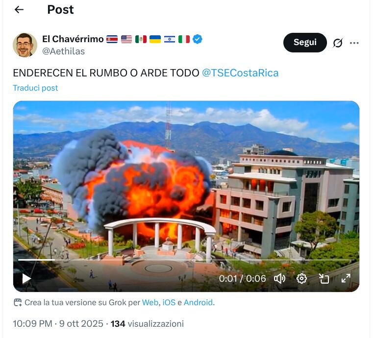 Esta es una de las publicaciones que el TSE alertó de usuarios incitando al odio y a la violencia.