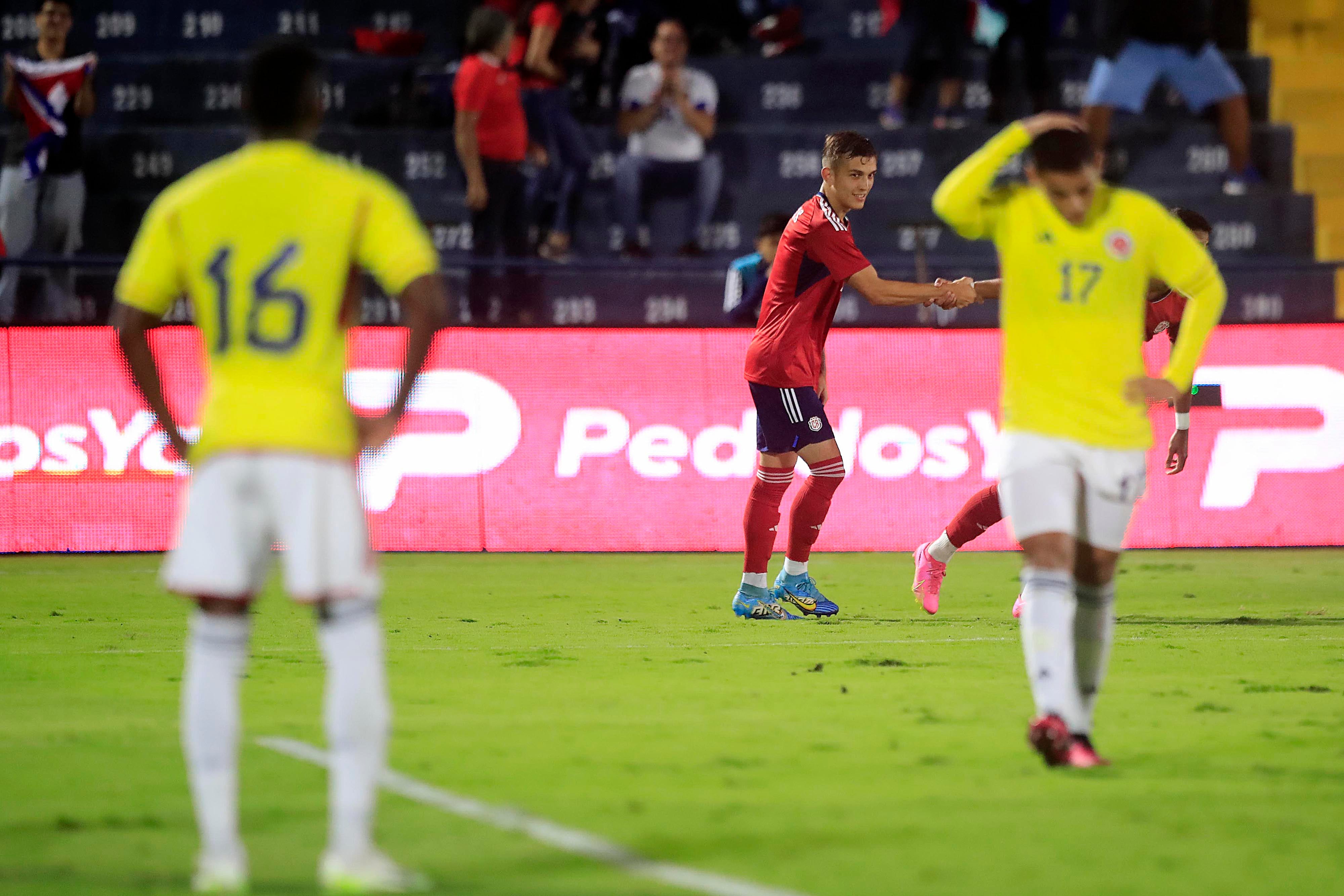 17/10/2023 Estadio Fello Meza, Cartago. La Selección Nacional Sub-23 enfrentó este martes por la tarde a su similar de Colombia, en el segundo encuentro de fogueo entre ambas selecciones en suelo tico.