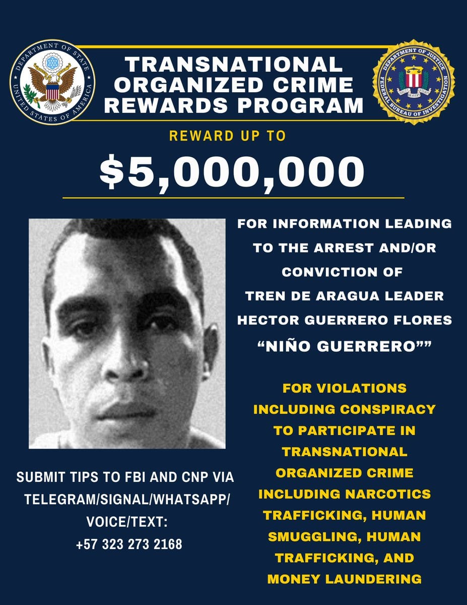 Héctor Guerrero Flores, alias Niño Guerrero, es requerido por el Gobierno de Estados Unidos, que ofrece $5 millones de recompensa.