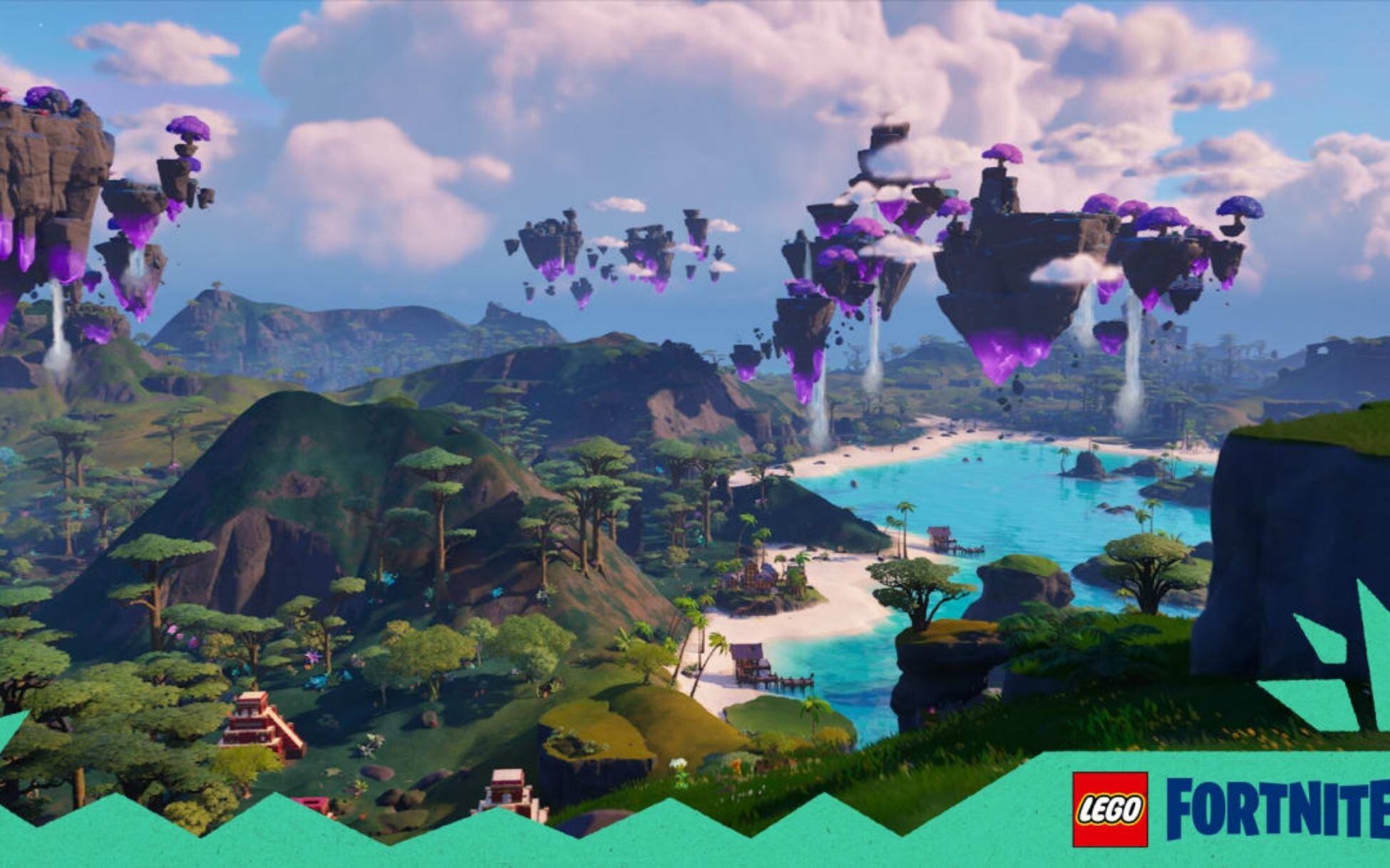 LEGO Fortnite y las Islas Perdidas expandieron el mapa con nuevos biomas y escenarios para jugar. Foto: Fortnite.