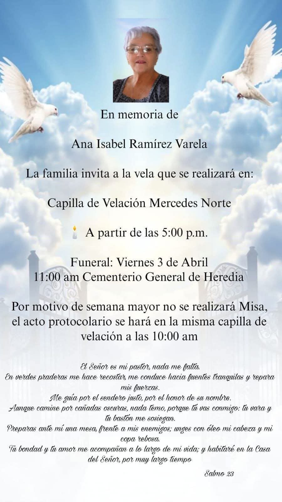 El funeral será el próximo viernes 3 de abril.