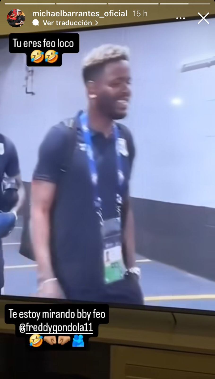 Michael Barrantes apoyó desde la distancia a su amigo Freddy Góndola. Foto: Instagram.