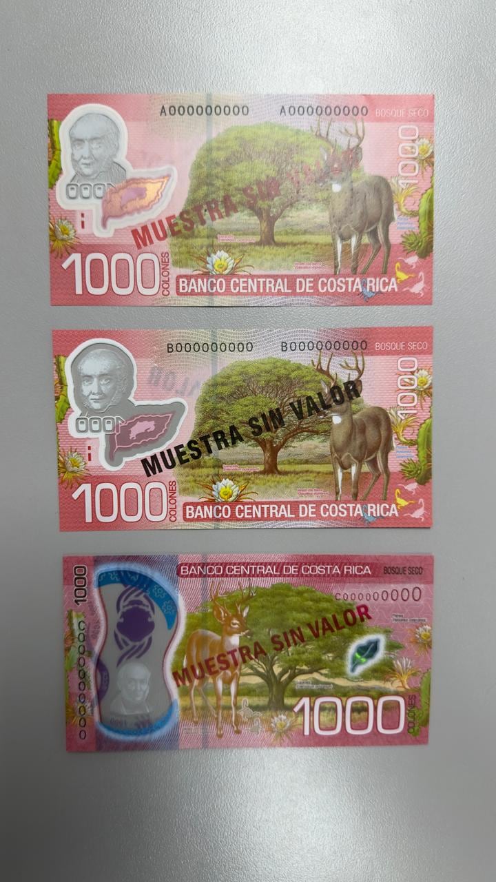Billetes de mil colones que saldrán de criculación