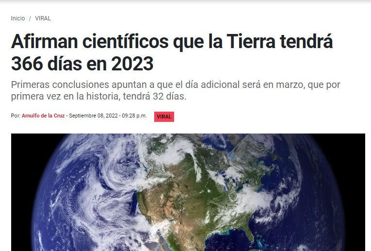 No se crean el cuento espacial de que el 2023 va a tener 366 días sin ser bisiesto