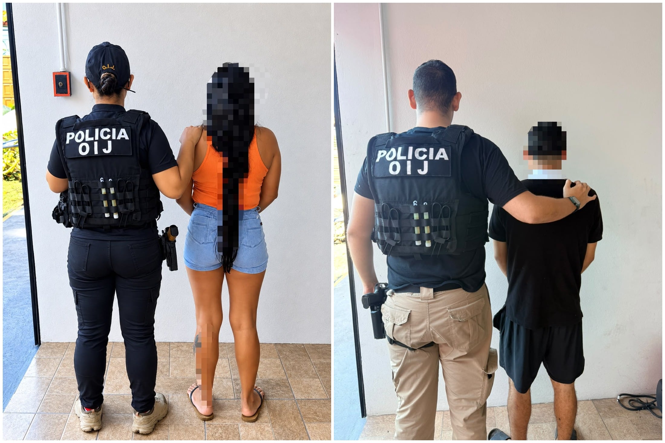 La pareja fue detenida por medio de dos allanamientos en Matina de Limón.