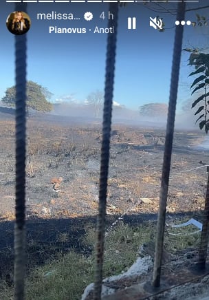 Melissa Mora, incendio a la par de su casa