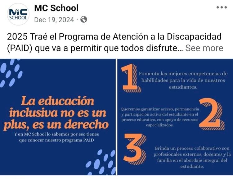 En diversas ocasiones, la escuela ha publicado sobre educación inclusiva pero, la realidad parece ser muy distinta.