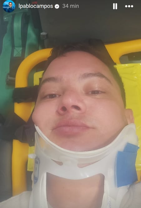 Calle 7 Informativo de Teletica च्या पाब्लो कॅम्पोसला ब्राझीलमध्ये सुट्टीवर असताना अपघात झाला.