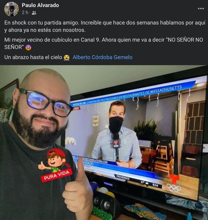 Periodistas despiden al camarógrafo Alberto Córdoba, Gemelo.