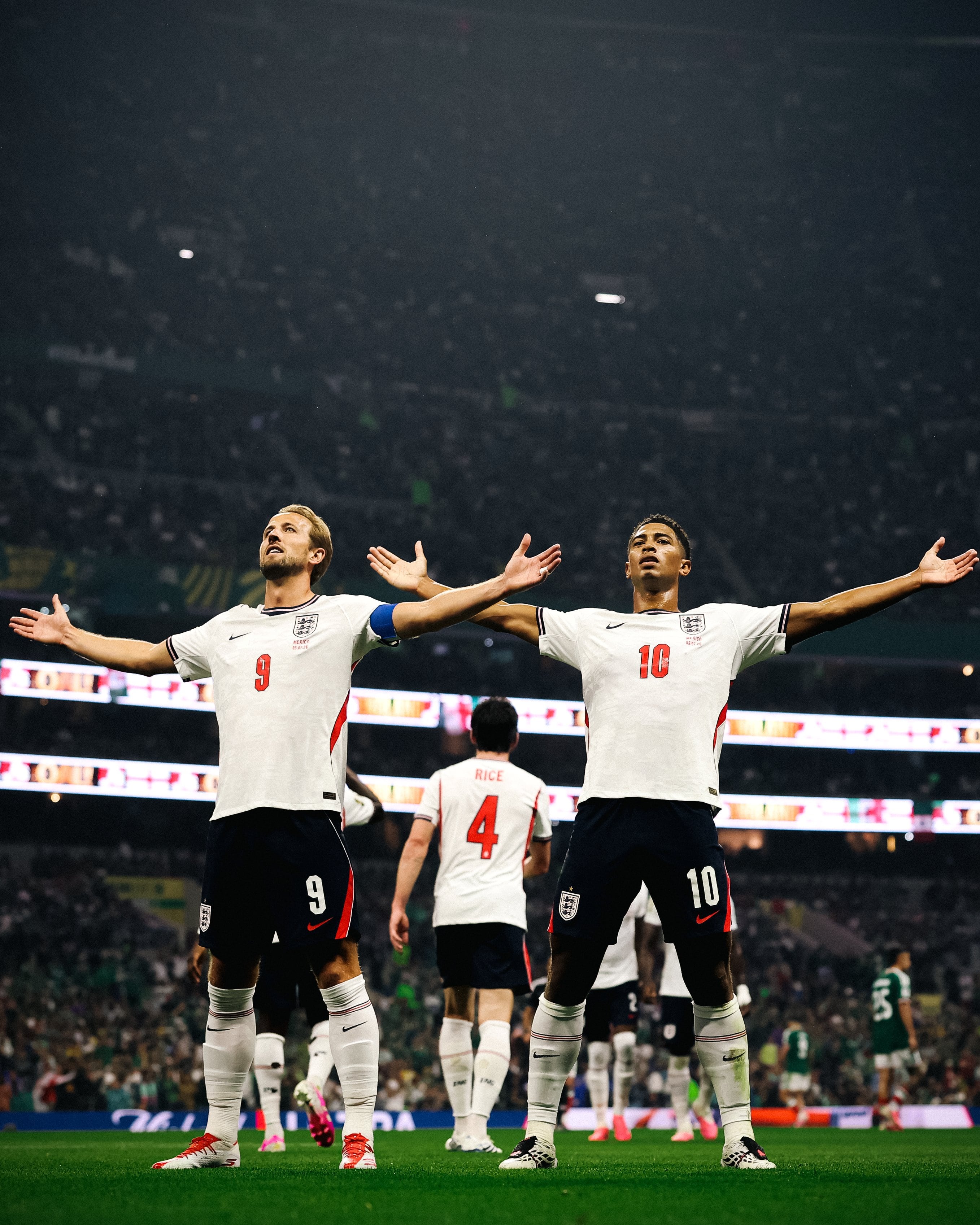Harry Kane y Jude Bellingham anotaron los goles de Inglaterra sobre México.