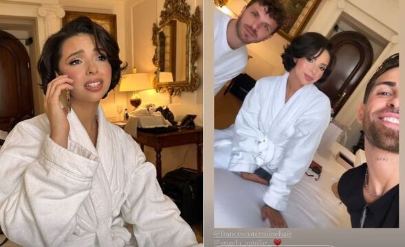 Las fotos de Ángela Aguilar maquillada por Stefano Comelli, un experto en maquillaje nupcial, desataron rumores de que ella y Christian Nodal podrían haberse casado en Roma. Foto: El Universal/México/GDA