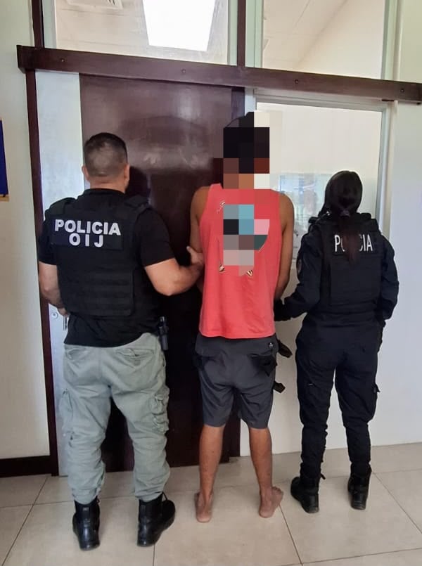 El joven de 22 años fue detenido este jueves en Osa. Foto OIJ.