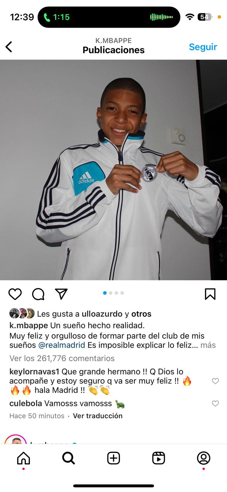 Keylor Navas saluda a Kylian Mbappé