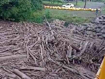 Río Aguas Zarcas sigue arrastrando troncos y barro