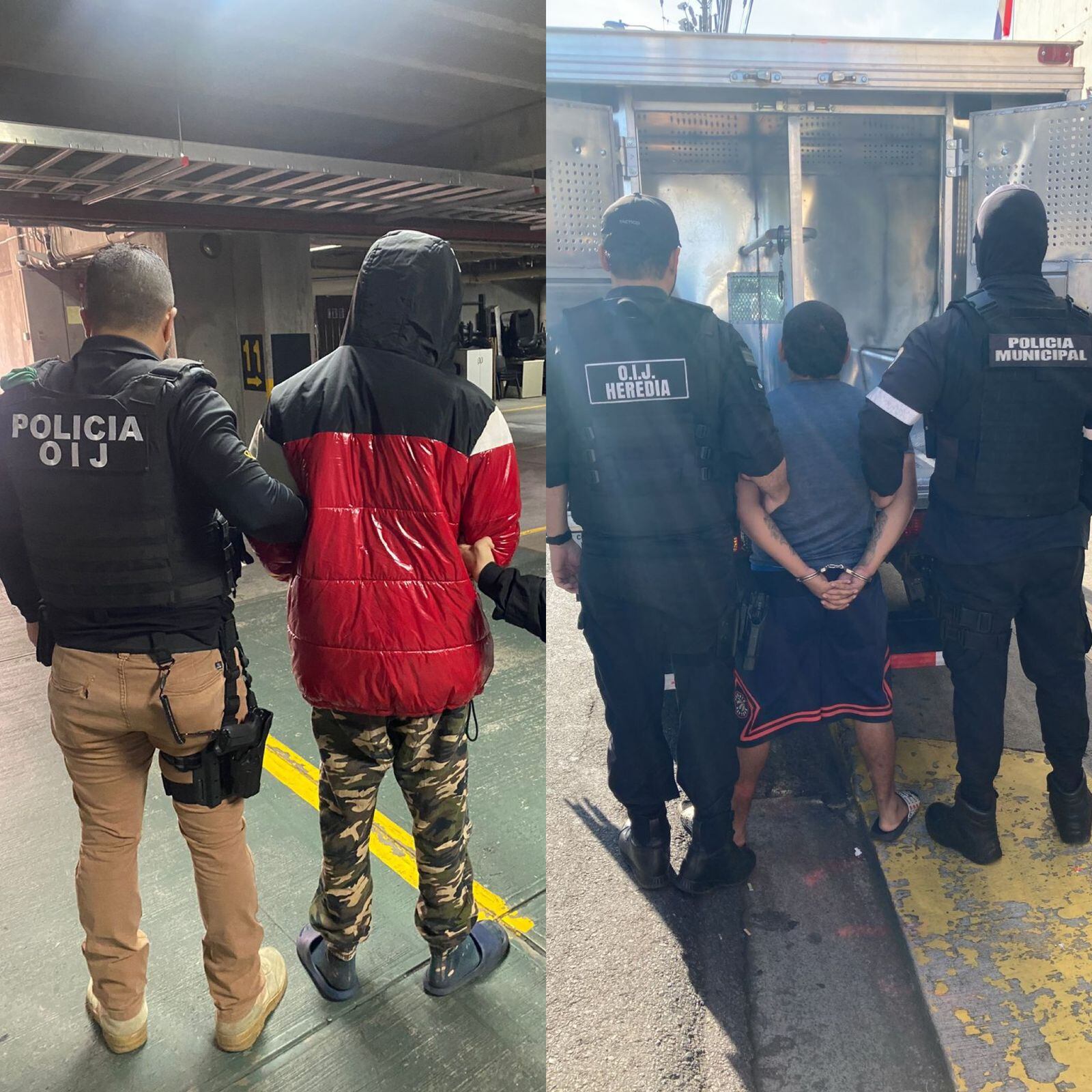 Dos muchachos de apellidos Esquivel, de 19 años y Oporto, de 18 años pedían comida exprés en Heredia para asaltar a los repartidores. Foto: OIJ