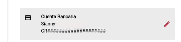Debe dar clic en el lápiz para registrar su cuenta.