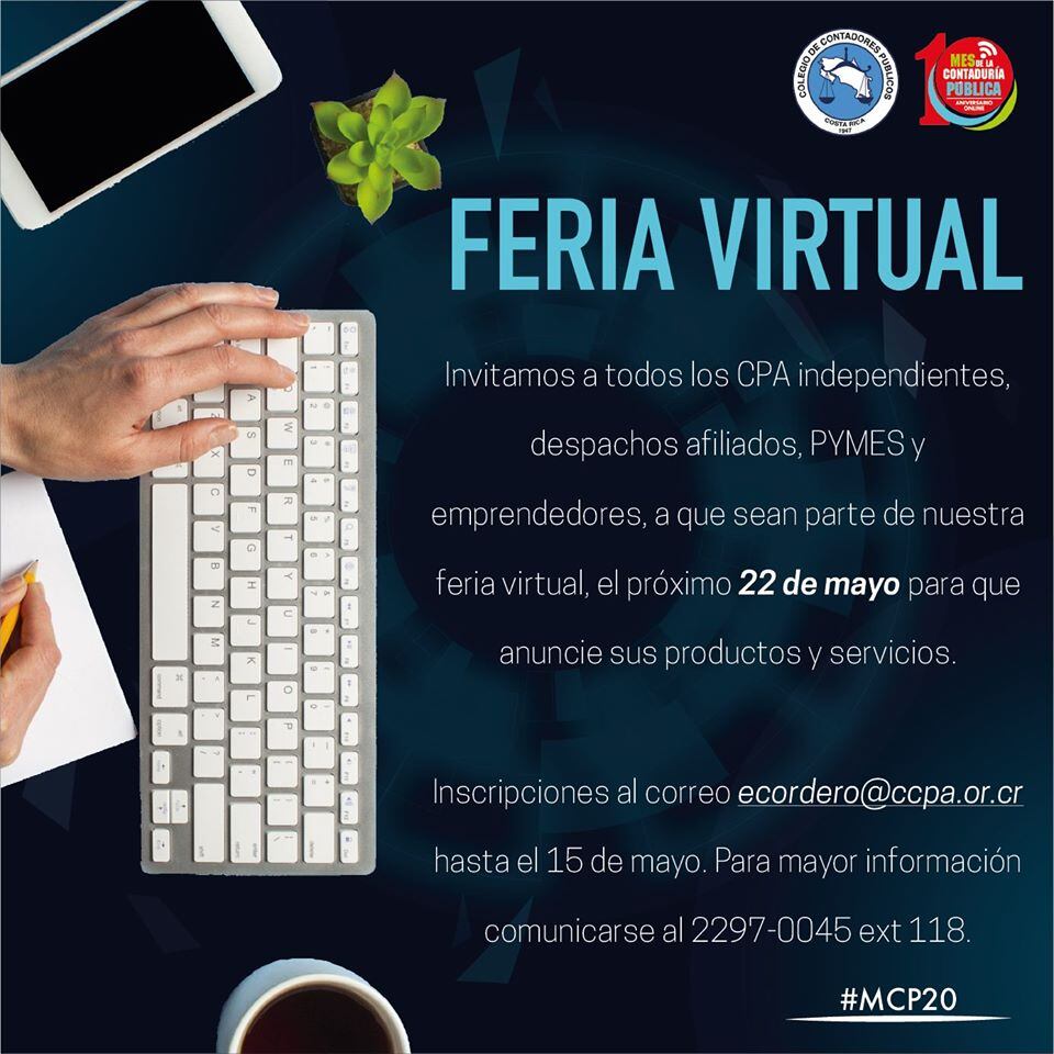 Colegio de Contadores Públicos organiza feria virtual para el 15 de mayo del 2020