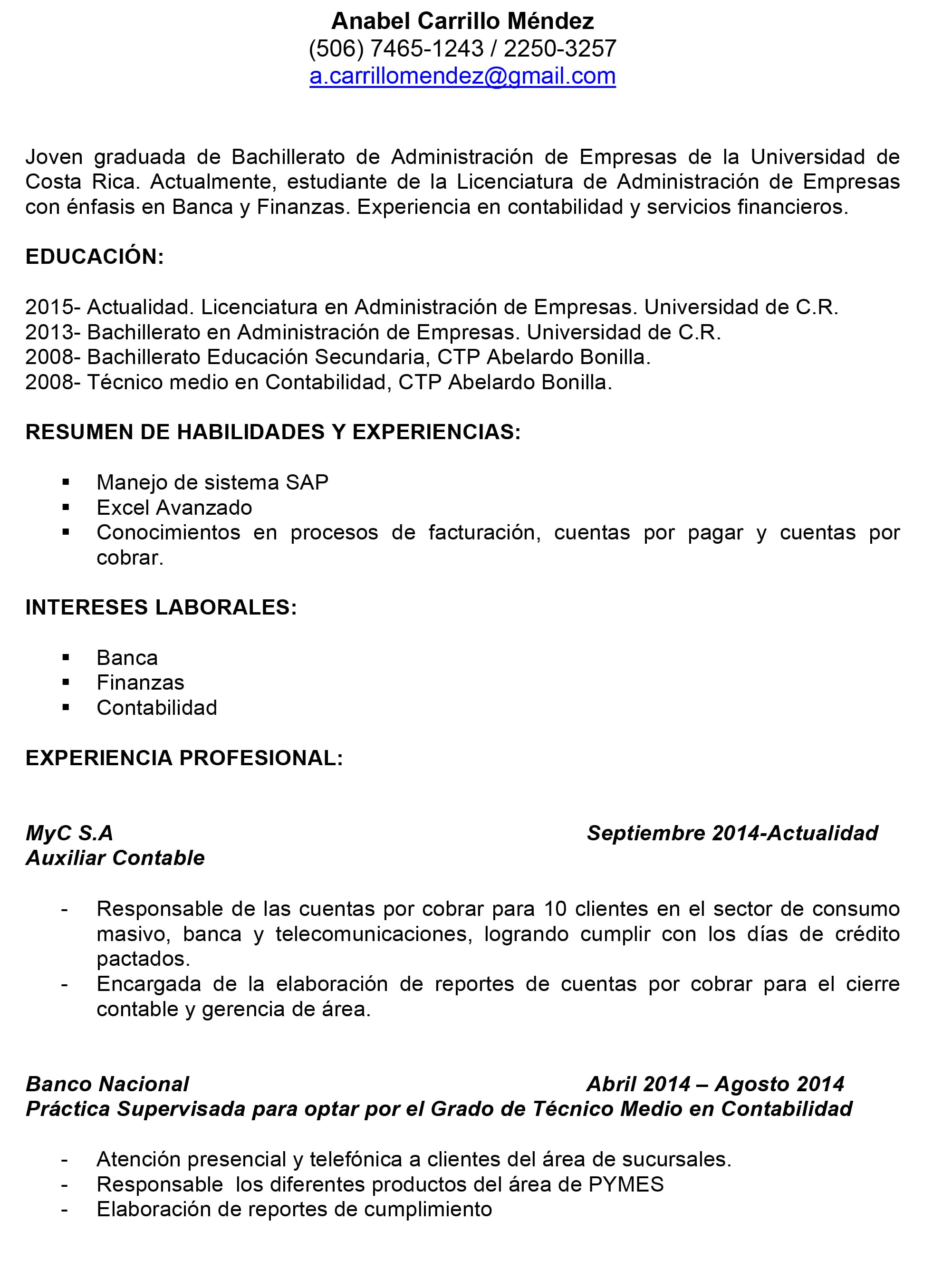 Cómo hacer un currículum en una sola página