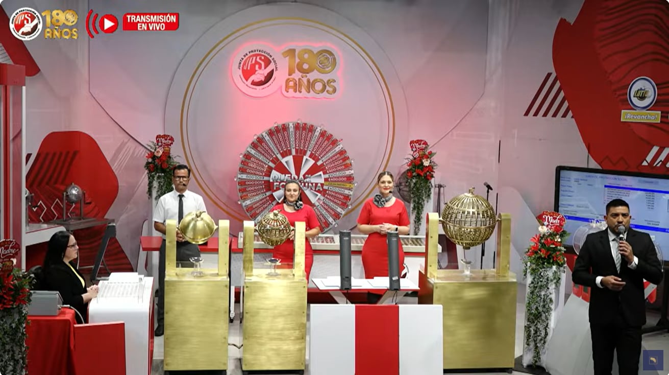 Las tómbolas de la lotería nacional.