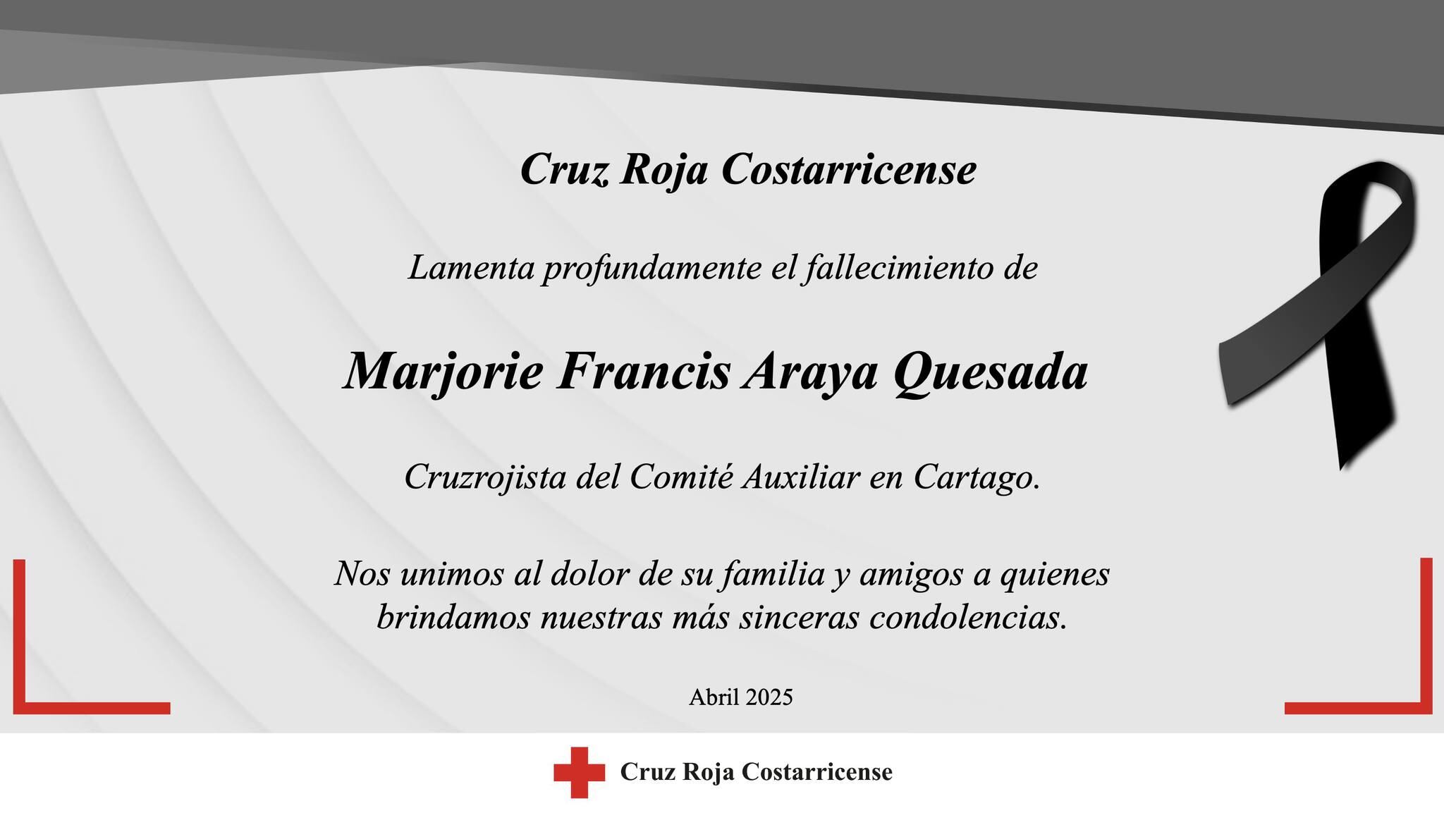 Marjorie murió tras chocar su moto contra un pick up. Foto Comunicaciones Cartago.