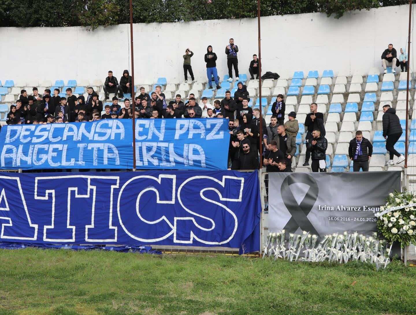 Homenaje hija Freddy Álvarez. Foto Facebook FK Tirana.