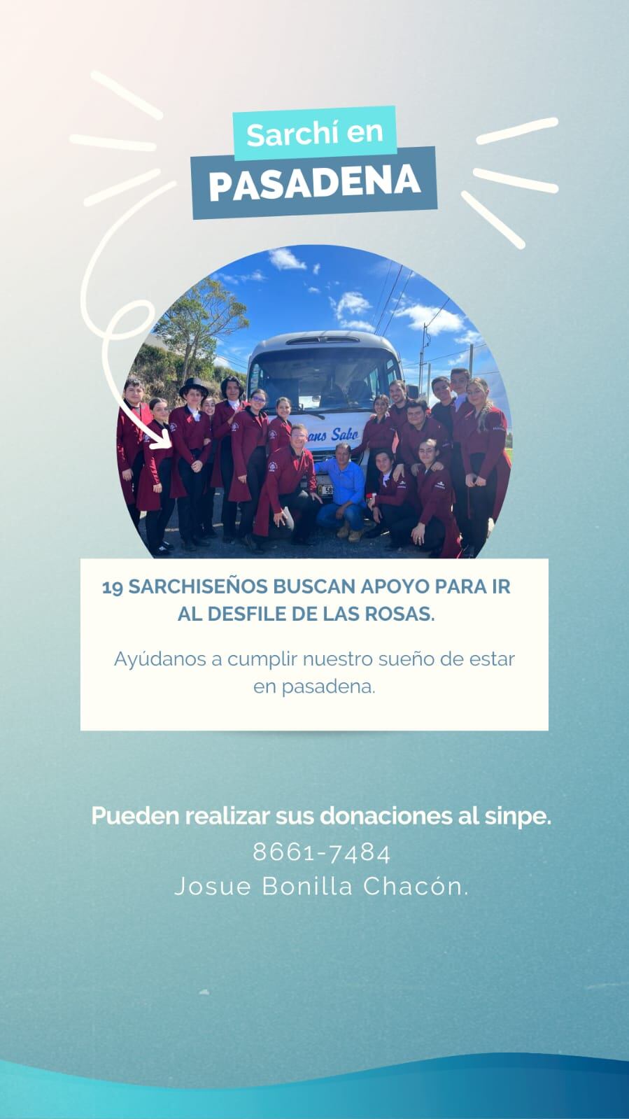 19 Integrantes de Sarchí que son parte de la banda Municipal de Zarcero están recaudando fondos. (Cortesía)