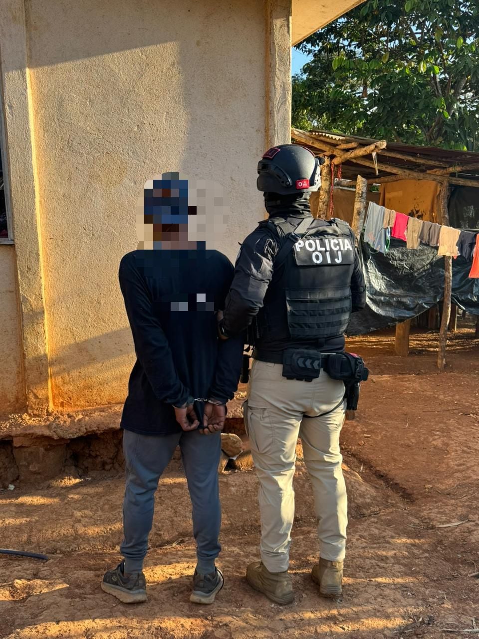 Sospechoso de homicidio detenido en Cabagra, Puntarenas. Foto OIJ.