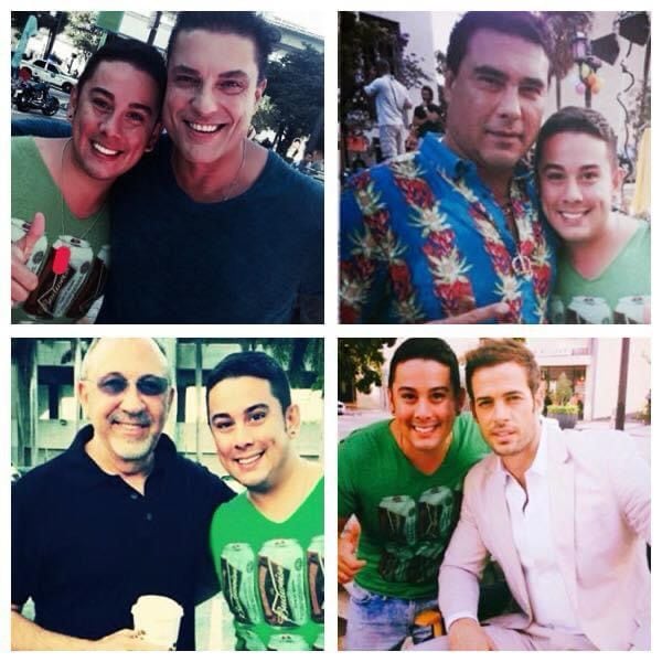 Maquillista David Calvo con varios famosos.