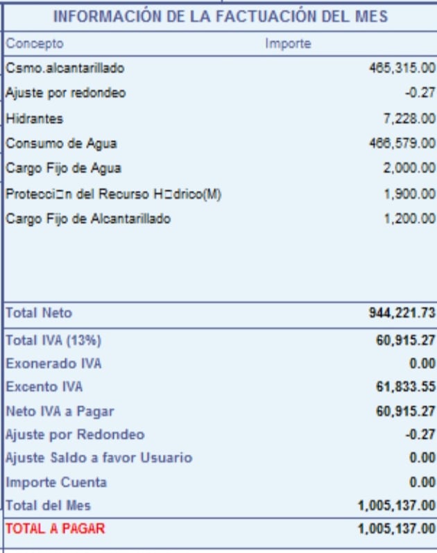 Hombre denuncia que el recibo de agua le llegó en un millón de colones