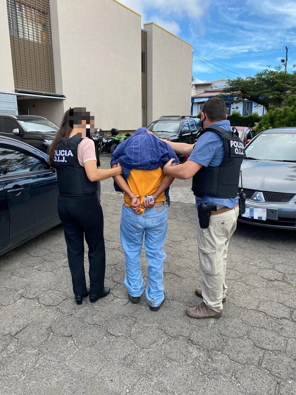 El sospechoso es vecino de Paraíso y fue detenido al salir de su vivienda este jueves. Foto: Cortesía OIJ.