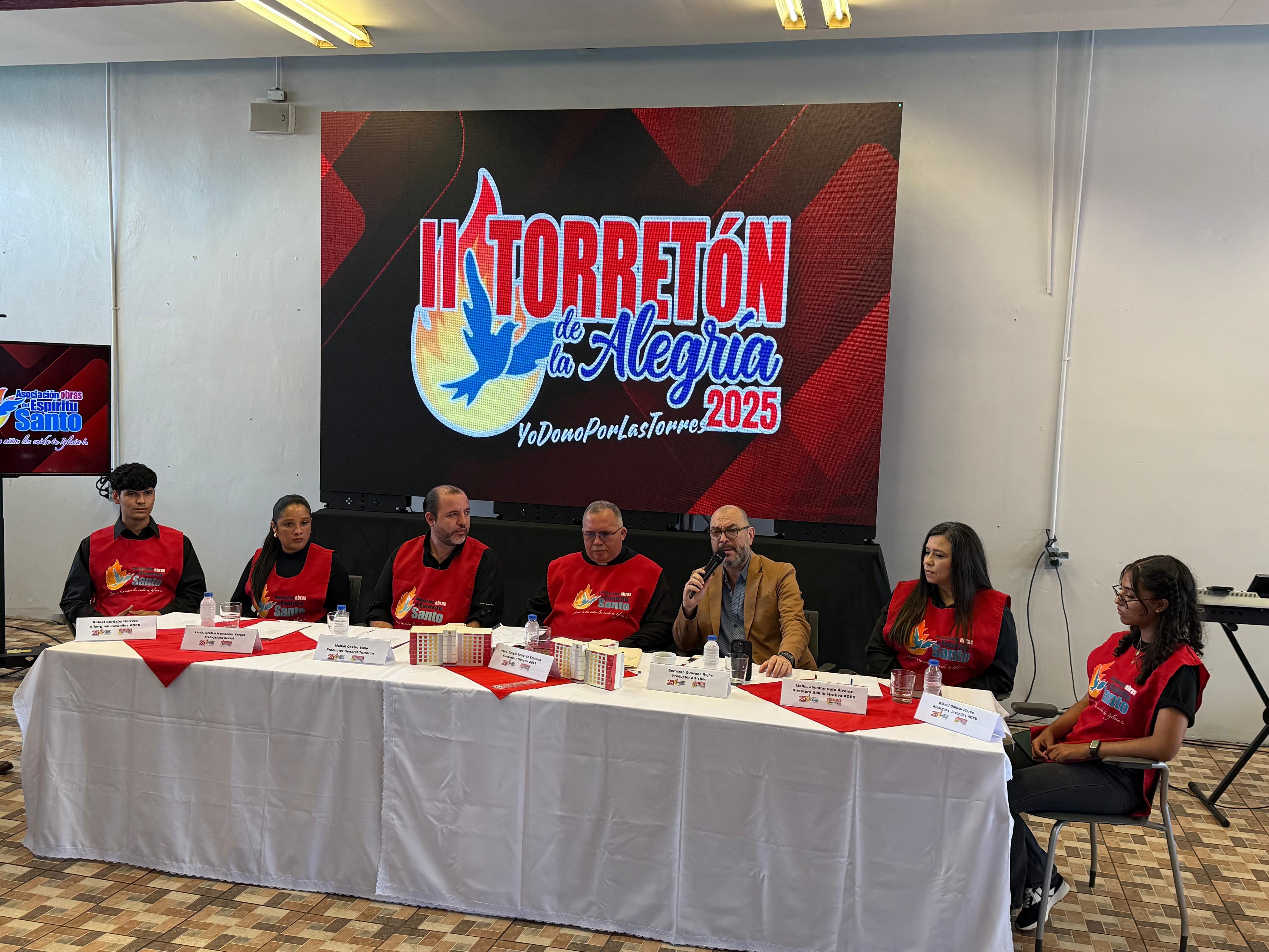 La Asociación Obras del Espíritu Santo anunció todos los detalles de la II Edición de la Torretón de la Alegría, un evento que reunirá nuevamente a la familia costarricense en un espectáculo cargado de música y solidaridad. La cita será el próximo sábado 27 de setiembre, de 1:00 p.m. a 7:00 p.m., en el Gimnasio de la Ciudad Deportiva Heiner Ugalde, en Hatillo 2.