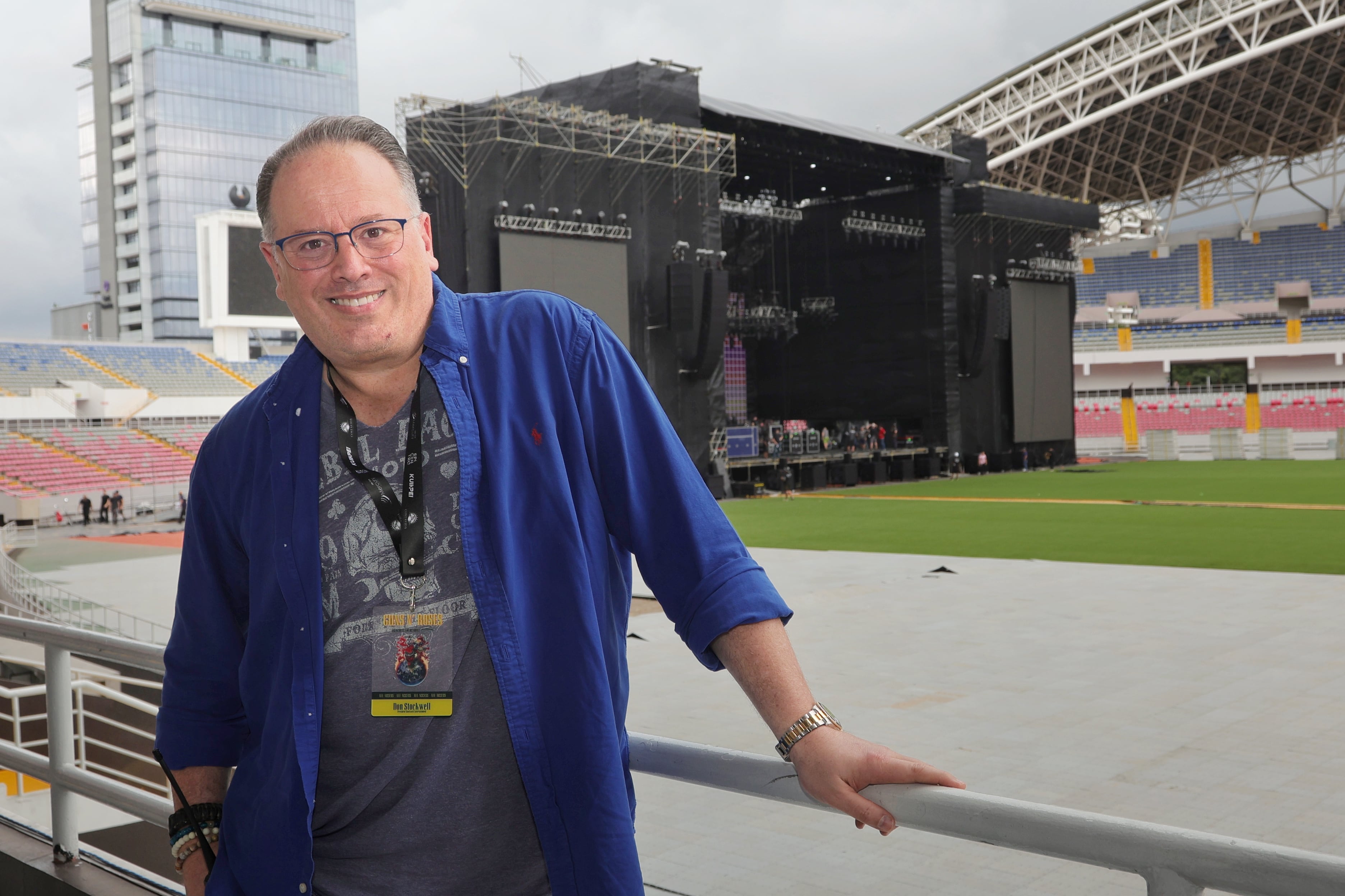 Retratos de Don Stock Well tarimas de montaje de concierto de Gun’s and Roses / foto John Durán