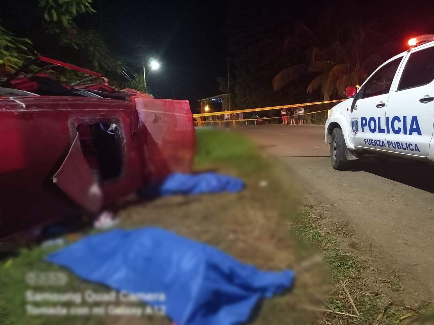 La pareja falleció debido a la violenta colisión. Foto Noticias en la Provincia de Guanacaste.