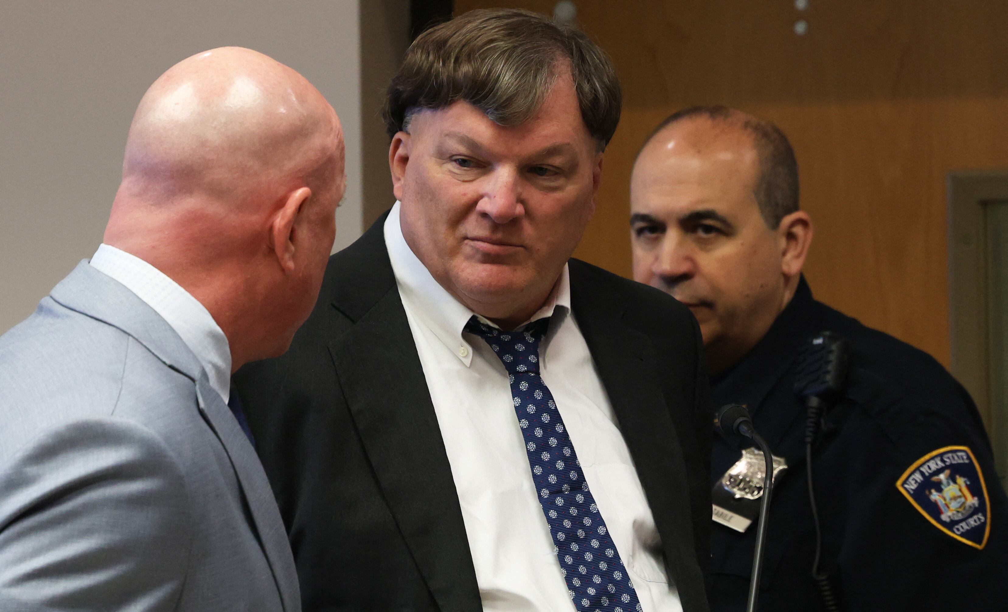 RIVERHEAD, NEW YORK - APRIL 8: Rex A. Heuermann pleads guilty in court to the murders of eight women during a 17-year killing spree on April 8, 2026 in Riverhead, New York. Heuermann, the 62-year-old man accused of being the Gilgo Beach serial killer, pleaded guilty to killing seven women mentioned in the indictment and admitted the killing of an eighth victim. James Carbone - Pool/Getty Images/AFP (Photo by POOL / GETTY IMAGES NORTH AMERICA / Getty Images via AFP)