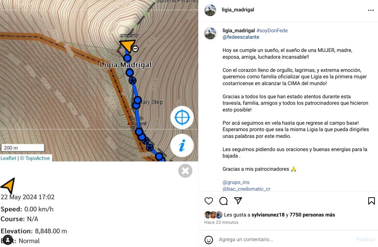 Ligia Madrigal, monte Everest