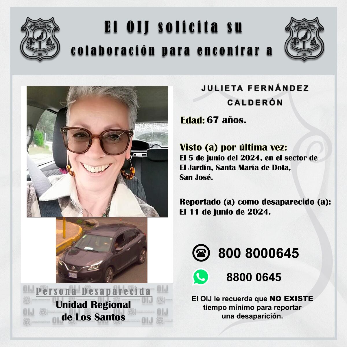 Julieta Fernández desaparecida el 5 de junio.