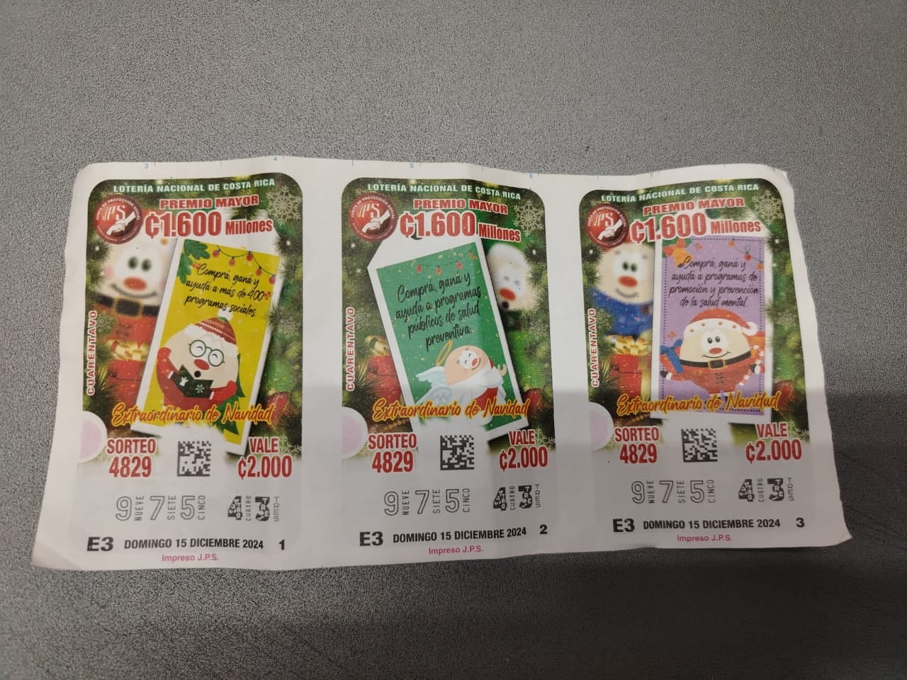 Gordo Navideño: Fracciones ganadoras