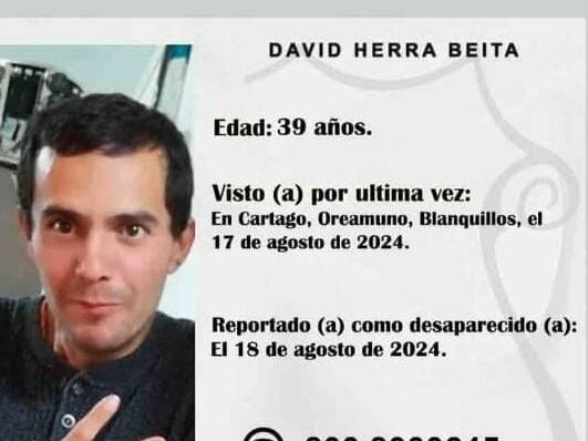 David Herra Beita está desaparecido