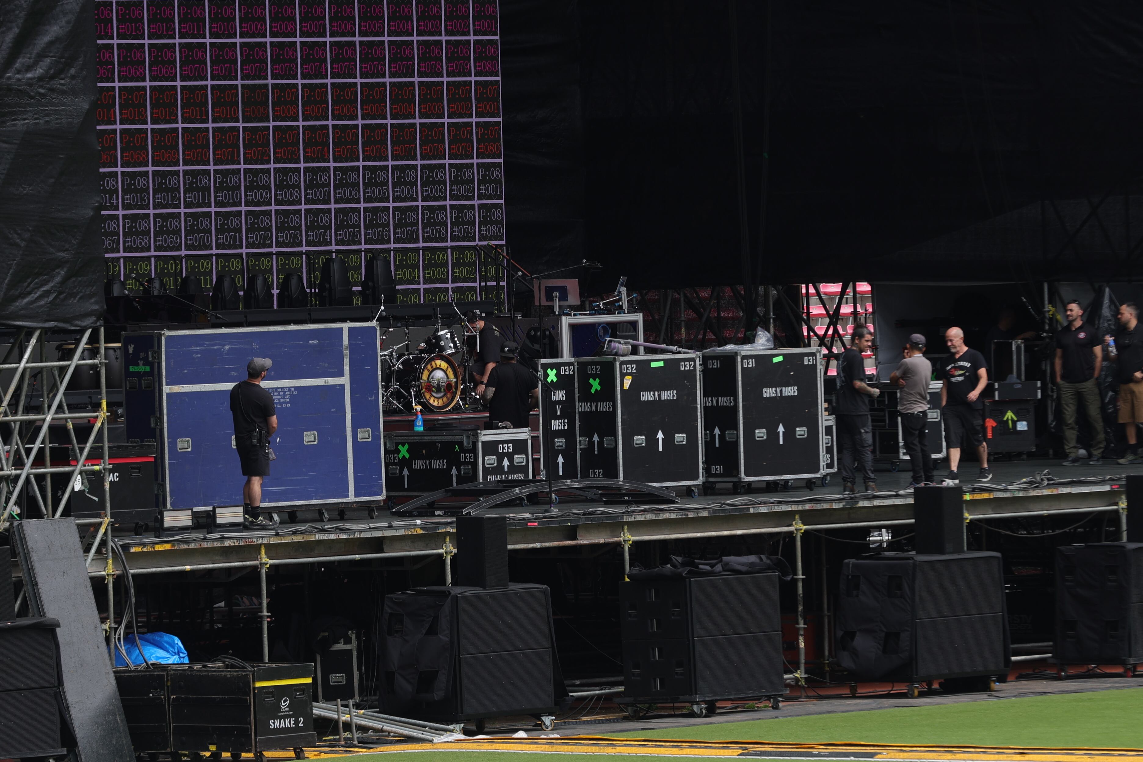 Retratos de Don Stock Well tarimas de montaje de concierto de Gun’s and Roses / foto John Durán