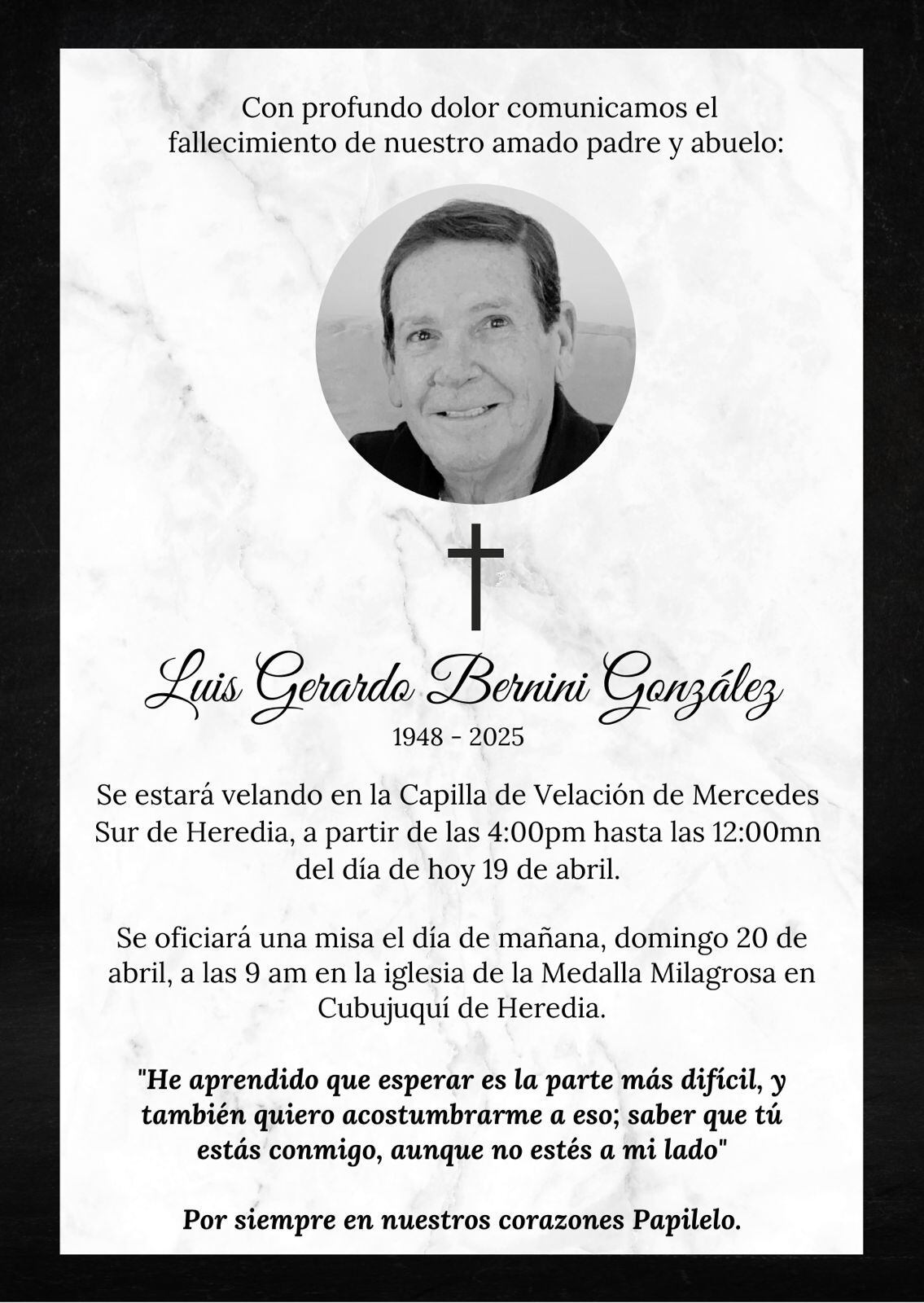 El exárbitro Luis Bernini González falleció el viernes anterior, luego de librar una lucha contra el cáncer. Foto tomada de Facebook Jorge Chaves.