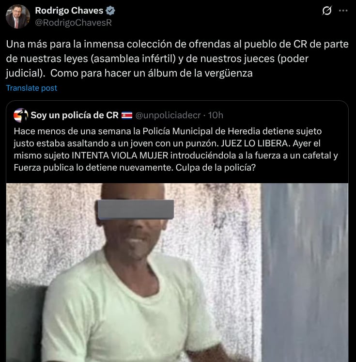 El presidente Rodrigo Chaves no respetó ni el Viernes Santo y la emprendió una vez más contra el Poder Judicial; sin embargo, en esta oportunidad las cosas no le salieron como esperaba.