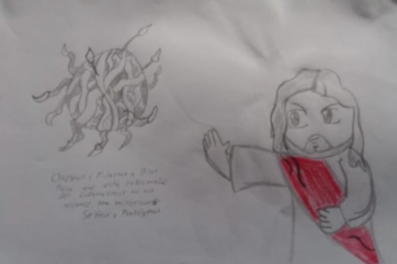 Niños sancarleños le cambian sus dibujos por arrocito y frijoles