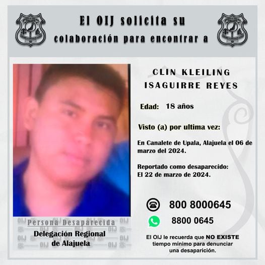 OIJ pide ayuda para dar con tres hombres desaparecidos en este marzo 2024. Foto: OIJ